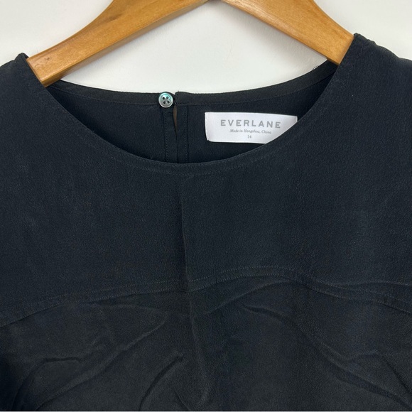 Everlane Black Silk Long Sleeve Size 14 - Picture 5 of 9